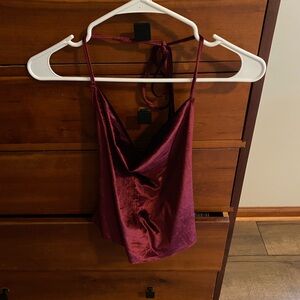 Burgundy Velvet Halter top